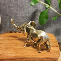 Table Ornament Decoration Solid Copper Animal Crafts Antique Bronze Minature Elephant Figurines Tea Pet Living Room Home Decor