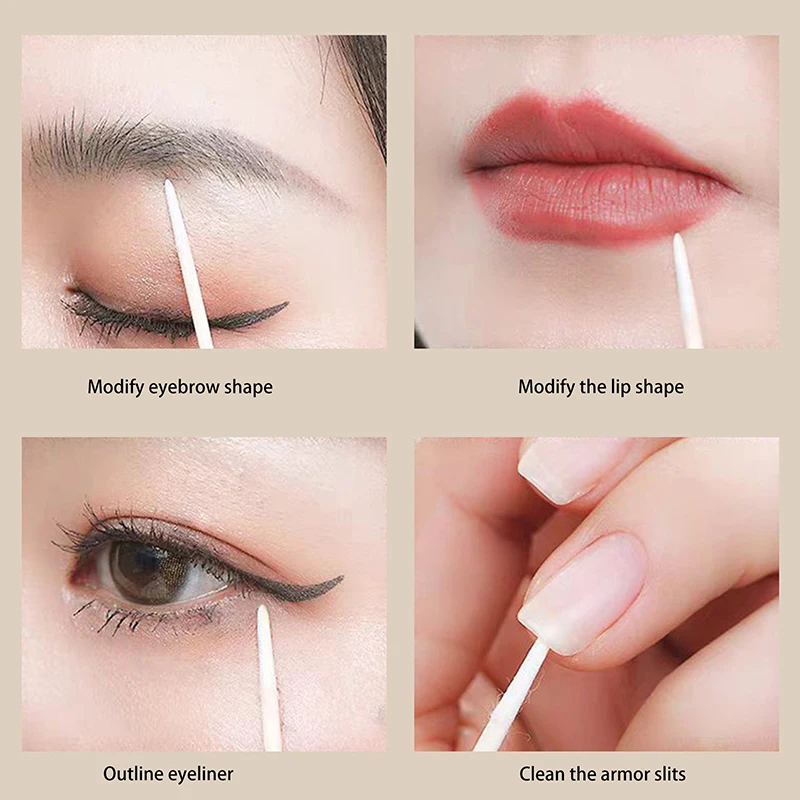 

100Pcs Disposable Ultra-small Cotton Swab Brush Multipurpose Precision Double Tipped Sticks For Makeup Tattoo Eyebrow Supplies