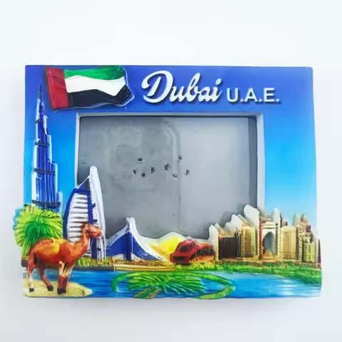 Dubai Travelling Fridge Stickers Photo Frame Burj Khalifa Burj Al Arab Hotel Tourism Souvenirs Fridge Magnets Home Decor