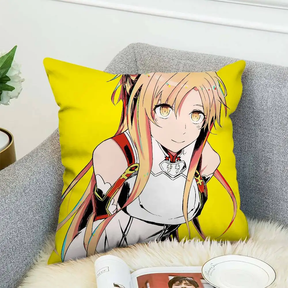 

Anime Sword Art Online Pillow Case Double-Sided Printing Cushion Cover 45x45 Decorative Cushions Sofa Home Decor Soft Pillowcase