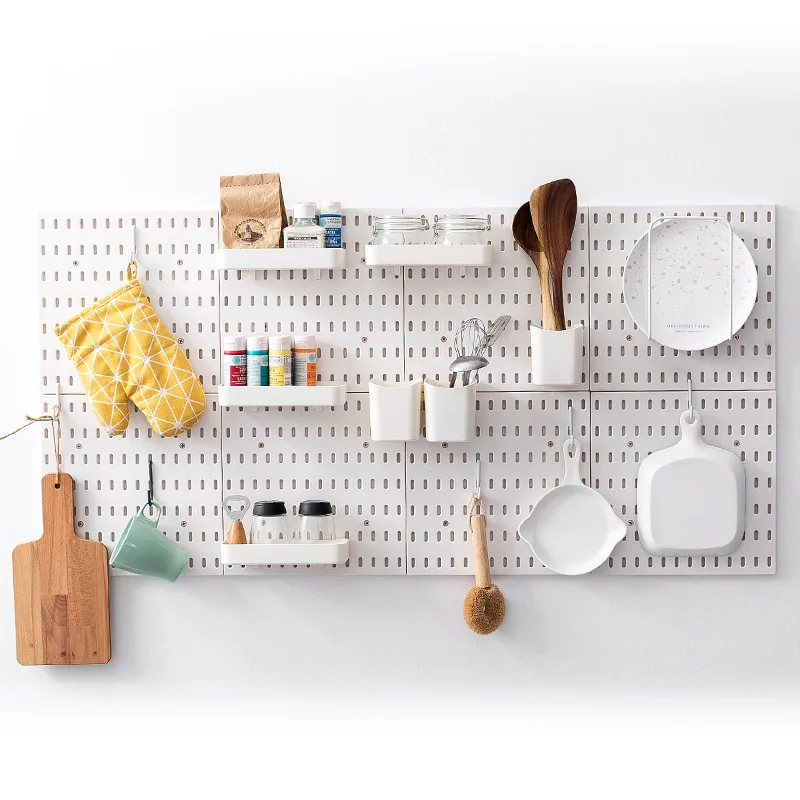 DIY Free Combination Pegboard Dish Rack Kit Hole Board for Wall Kitchen Organizer Tools Crafts Organization Ornaments Display