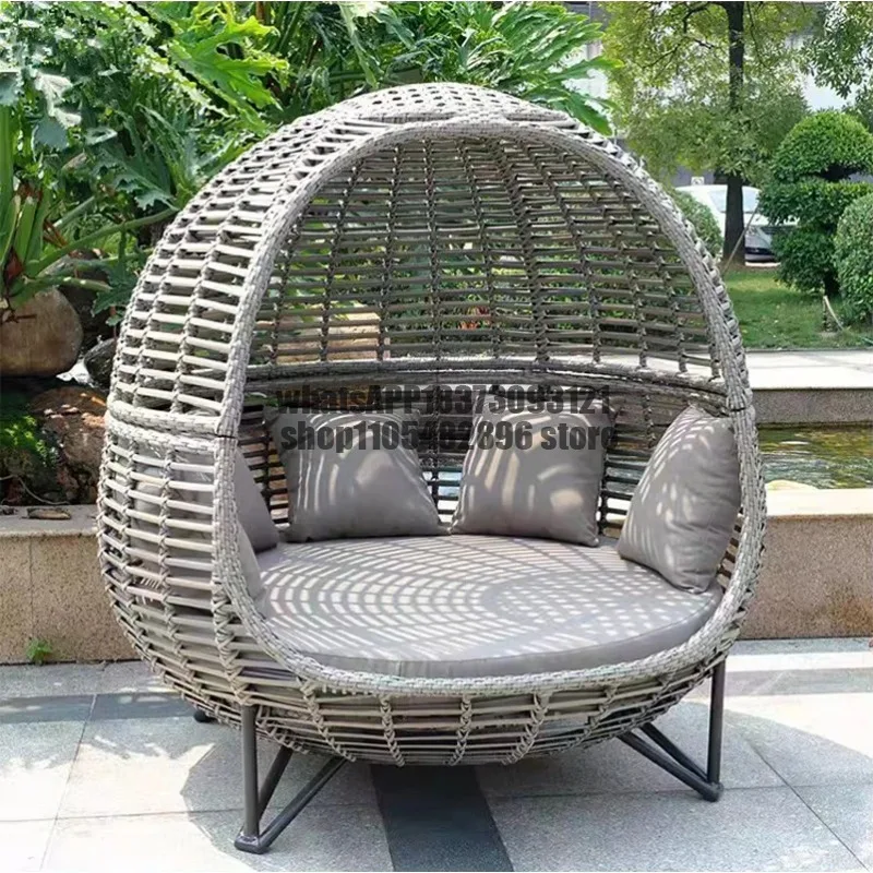Hot Outdoor Custom Luxury Leisure Rattan Recliner Villa Garden Design Waterproof Outdoor Bird Nest Recliner