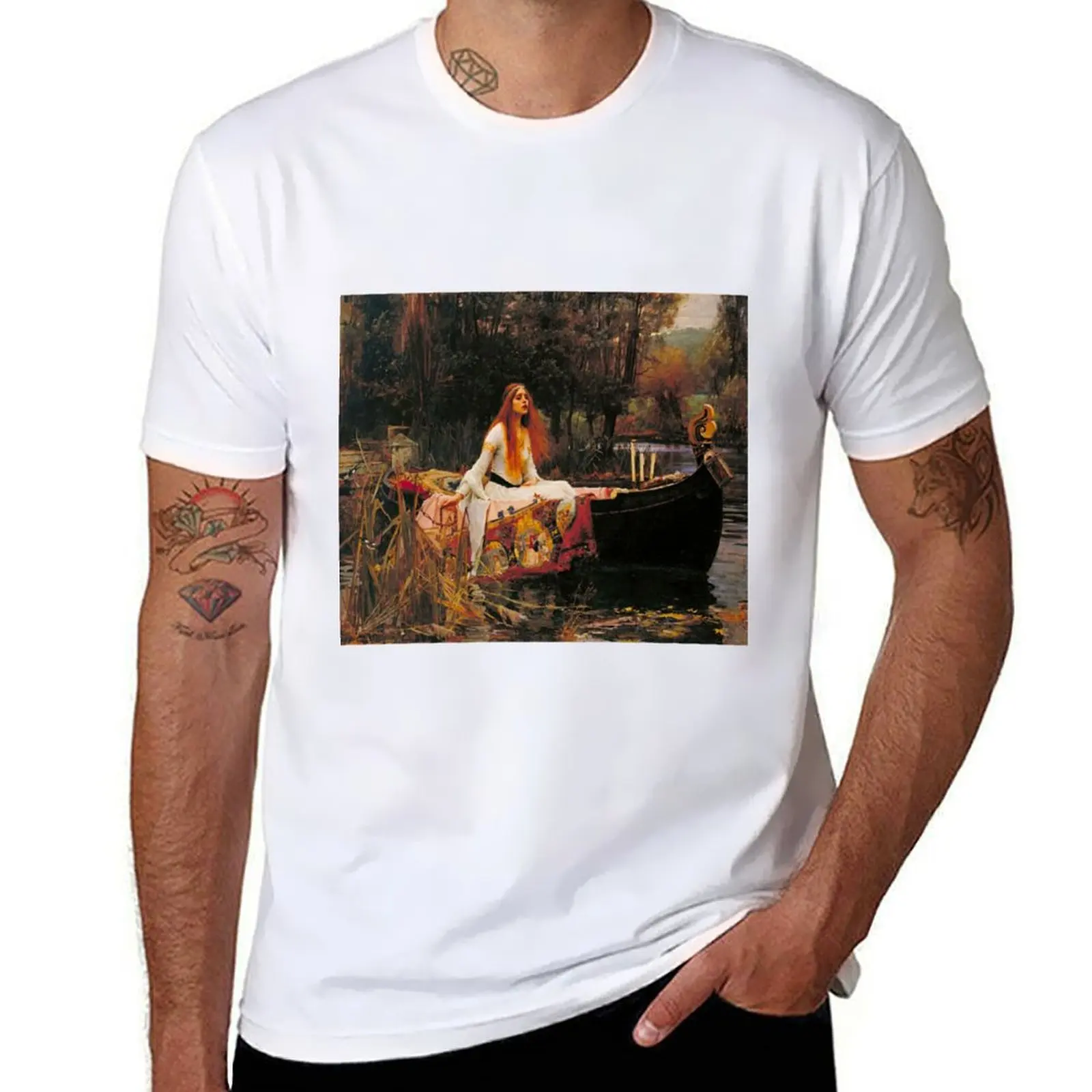 

John William Waterhouse - The Lady of Shalott T-Shirt cotton t shirt pack funny t shirts dark humor anime tshirt T-Shirt