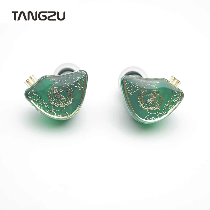 Tangzu wan er sg jade verde alta fidelidade l plug in-ear earbud 10mm driver dinâmico fone de ouvido 0.78mm 2pin cabo swappable com microfone