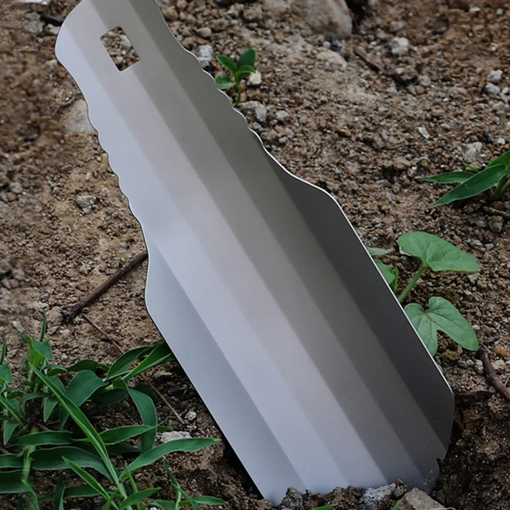 

Титановая маленькая садовая лопатка, портативный ручной совок, инструмент для выкапывания корней, легкий инструмент для копания земли, лопатка для посадки растений