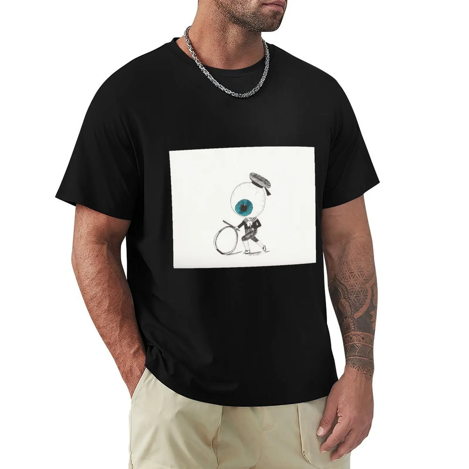 Eyeball Hoop and Stick T-Shirt Anti-Perspiration Workout Top