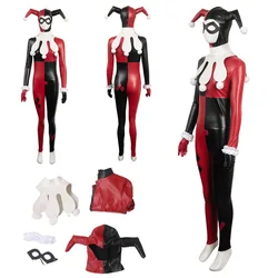 Suicide Quinzel Cosplay Adult Girls Jumpsuit Costume Blindfold Headgear Outfits For Women Female Eyemask Halloween Carnival Suit