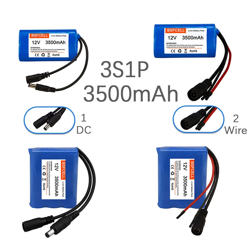 12V 3S1P-3S5P 3.5Ah 7Ah 10.5Ah 14Ah 17.5Ah Rechargeable Li-ion Battery Pack For Street lights 12V electrical appliances.