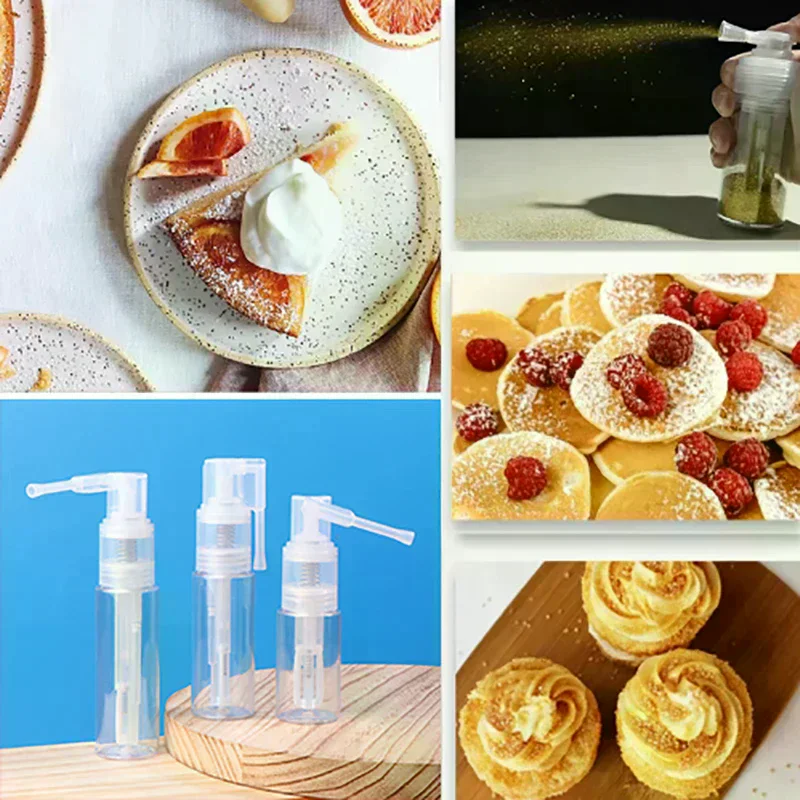 For Cake Decorating Fondant Portable Dry Powder Spray Bottles 18/25/35/50/60ML Glitter Duster Spray Bottle Empty Refillable
