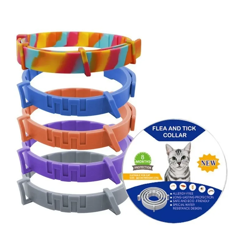 Pet mosquito repellent collar with adjustable neck, cat and dog repellent against fleas, ticks, and other parasites, waist ring