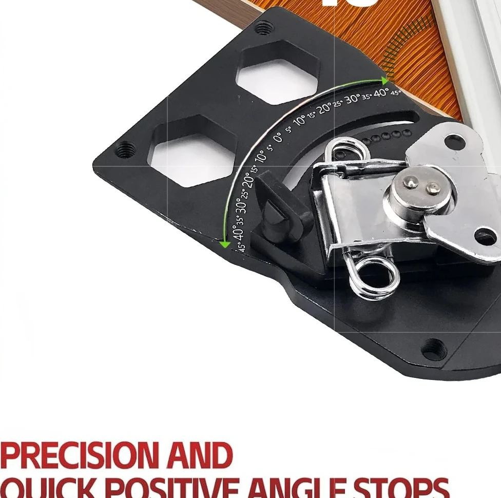 Precision Track Saw Square Guide with Quick Stops, Adjustable Angle Guide Rail Square for -45° to 45° and 90° Woodworking Cuts