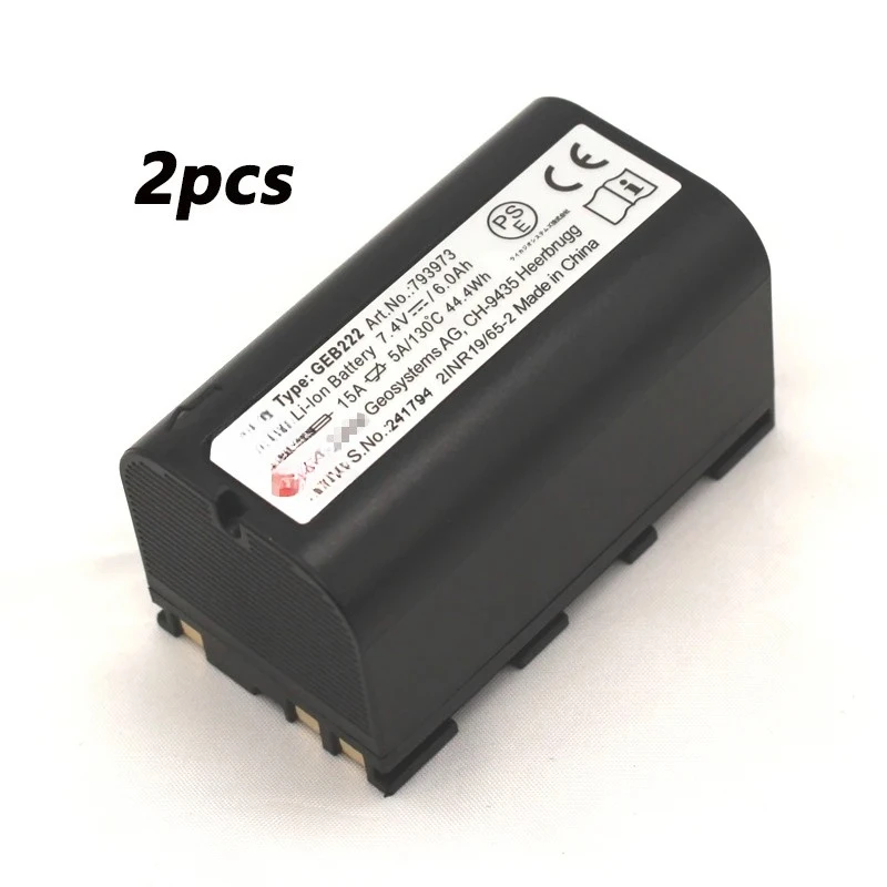 2pcs Battery GEB222 for Leika TS11 TS12 TS15 Flexline Series Total Station GS10 GNSS Receiver Piper 100/200 Laser Level