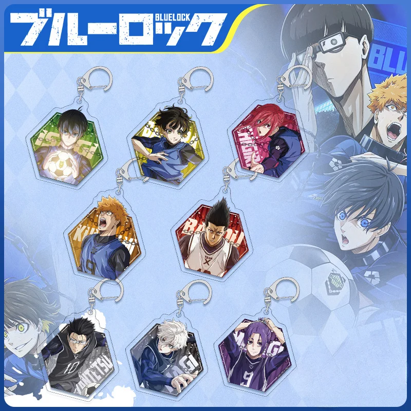 Blue and Lock Peripheral Pendant Keychain Classic Football Competitive Anime Cartoon Character Trend Acrylic Keyrings Gifts