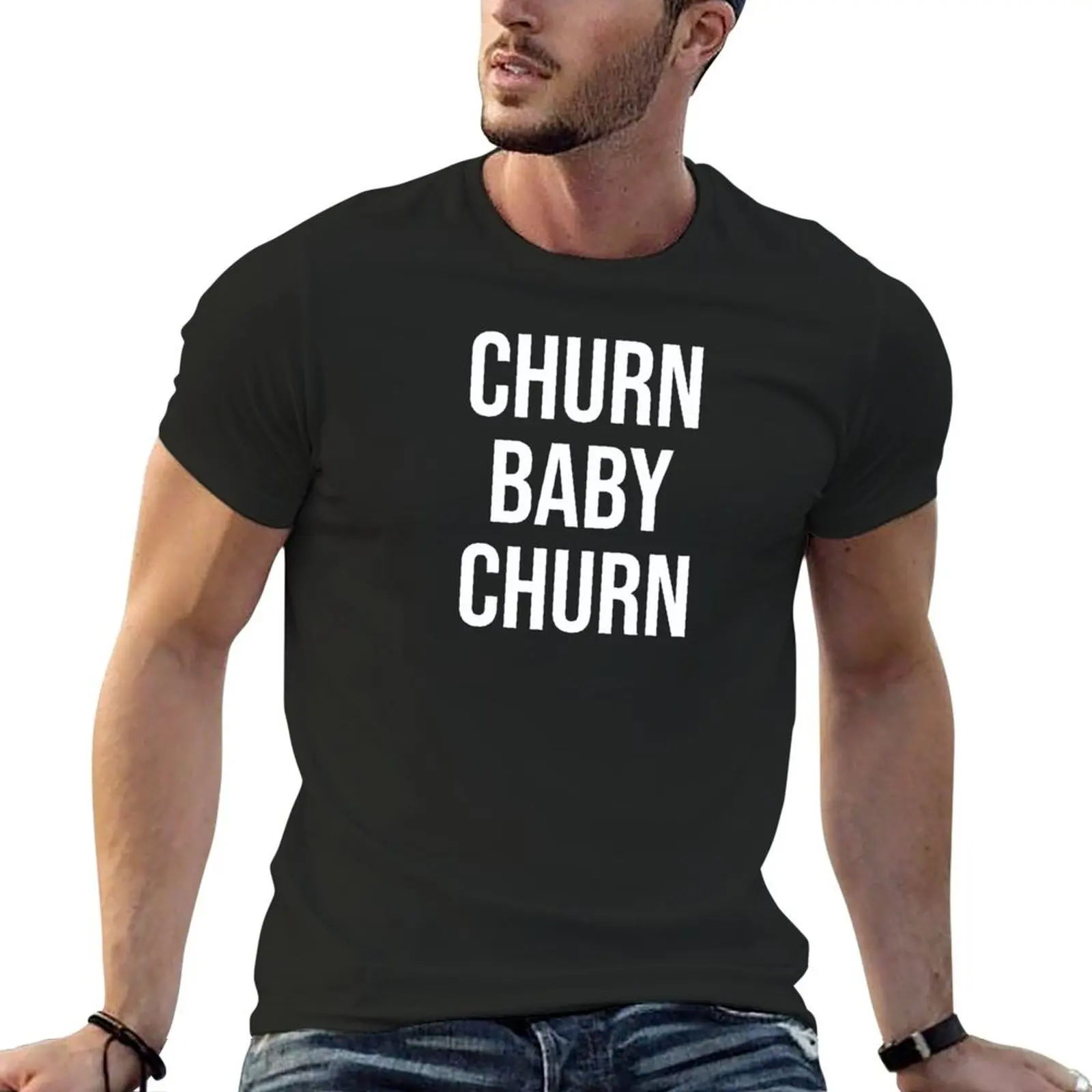 Churn Baby Churn T-Shirt man clothes oversized plus size tops korean fashion t shirts for men graphic