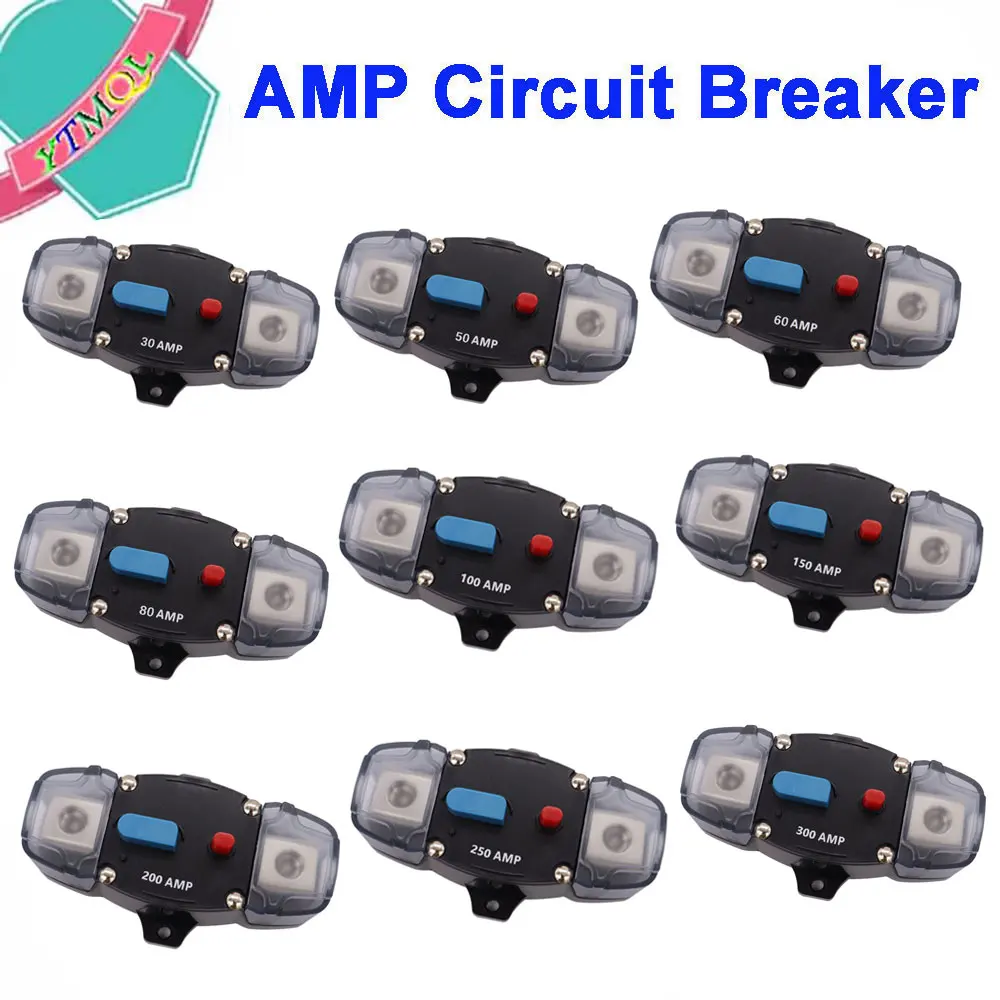 1PCS Car Fuse Automatic Disconnect Switch Audio Modify Amplifier Circuit Breaker 30/50/60/80/100/150/200/300A Fuse Power Conne