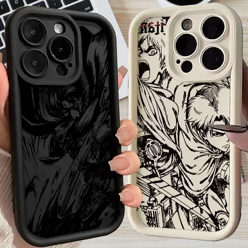 Attacks On Titans Anime Art Silicone Case For Apple iPhone 18Pro 15 16 14 13 12 11 17 18 Pro Max 17 Air 16 Plus 16E Phone Cover