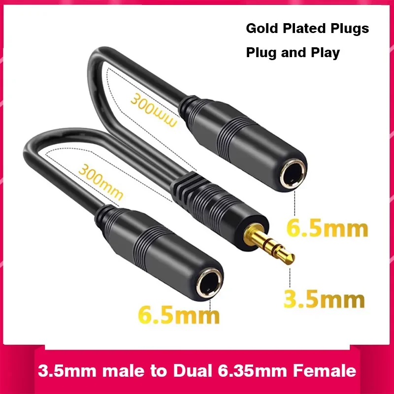 6.5 مللي متر ذكر وأنثى 6.35 مللي متر كبير ثنائي النواة إلى ثنائي 6.5 حافلة أحادية ميكروفون نقطة واحدة خط الصوت مطلية بالذهب المقابس