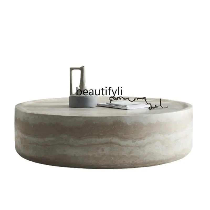 

yj Sili Wind Cave Stone Texture Tea Table Imitation Marble Home Cream Style Tea Table