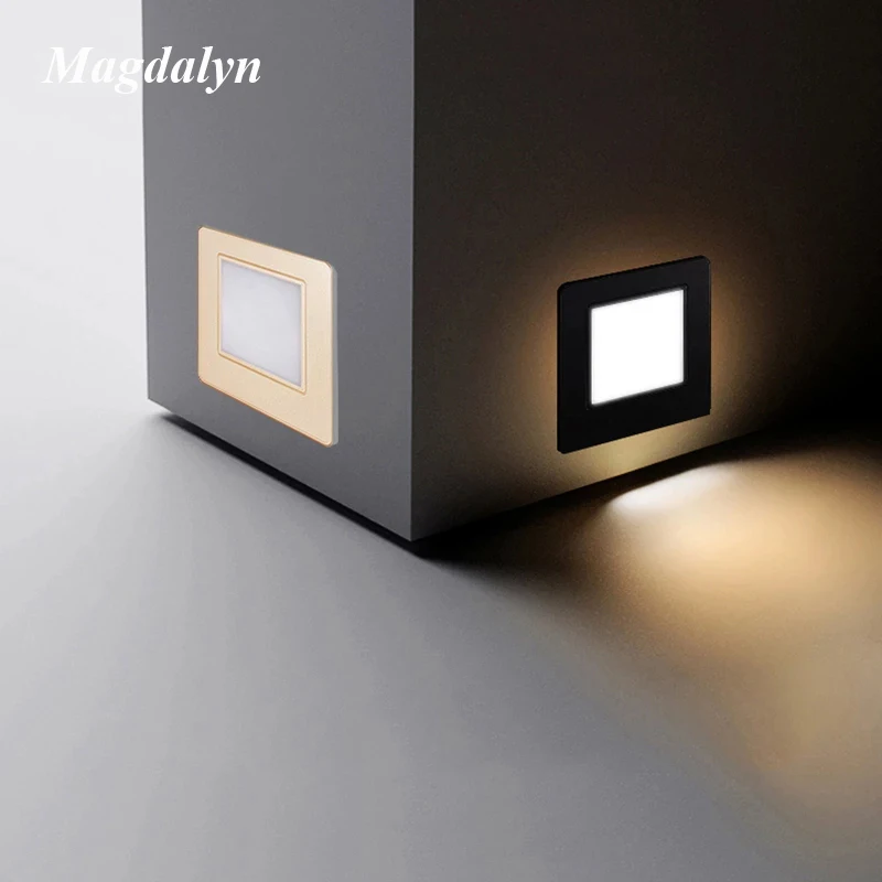 Magdalyn Indoor Ressessed In Wall Lamps Night Corner Panel Lightings Modern Home Decor Radar Motion Sensor Staircase Step Lights