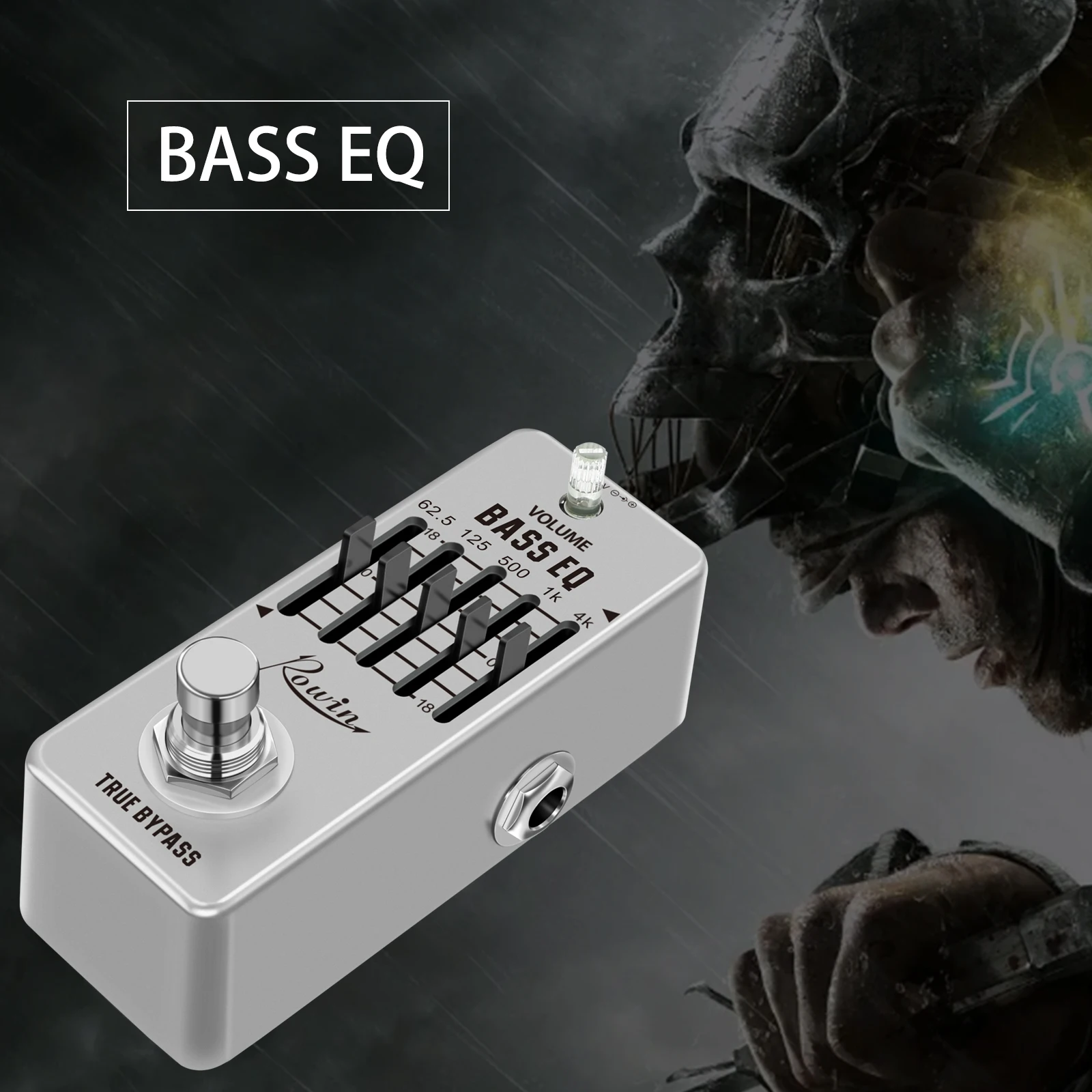 Rowin Bass EQ Pedal, 5-Band EQ Pedal Electric Bass Equalizer Provides ±18dB for Each Band EQ Seeker for Bass True Bypass