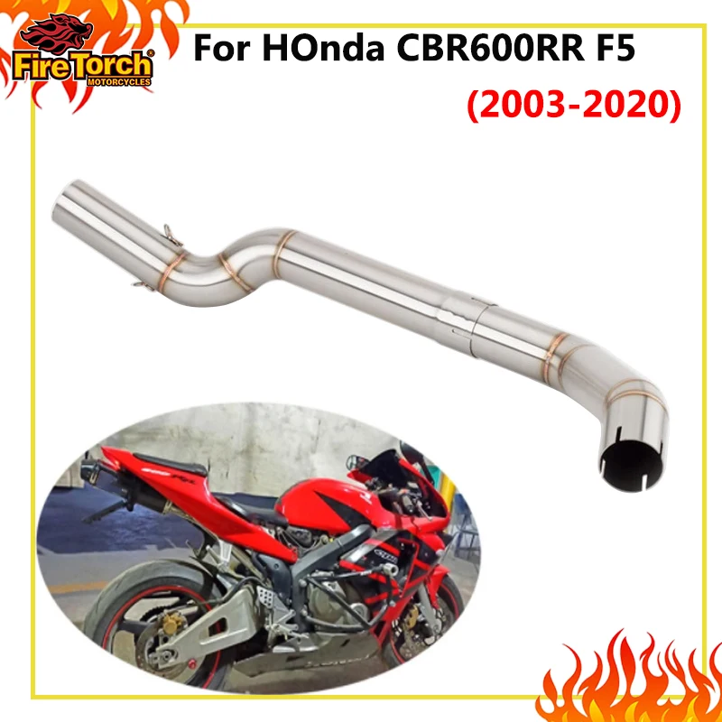 Slip-On-Auspuff für Honda CBR600RR F5 2003 - 2020, 51mm Motorrad-Auspuff, Edelstahl-Mittelrohr, Untersitz-Schalldämpfer, modifiziertes Auspuffrohr