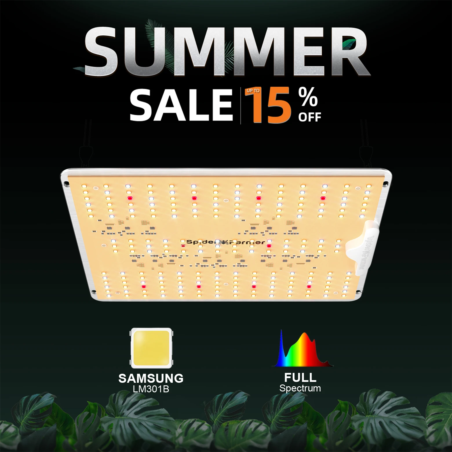 

Светодиодный светильник для выращивания растений Spider Farmer SF1000D Samsung LM301B, светодиодный светильник полного спектра для выращивания рассады, овощей, цветочных растений, теплицы