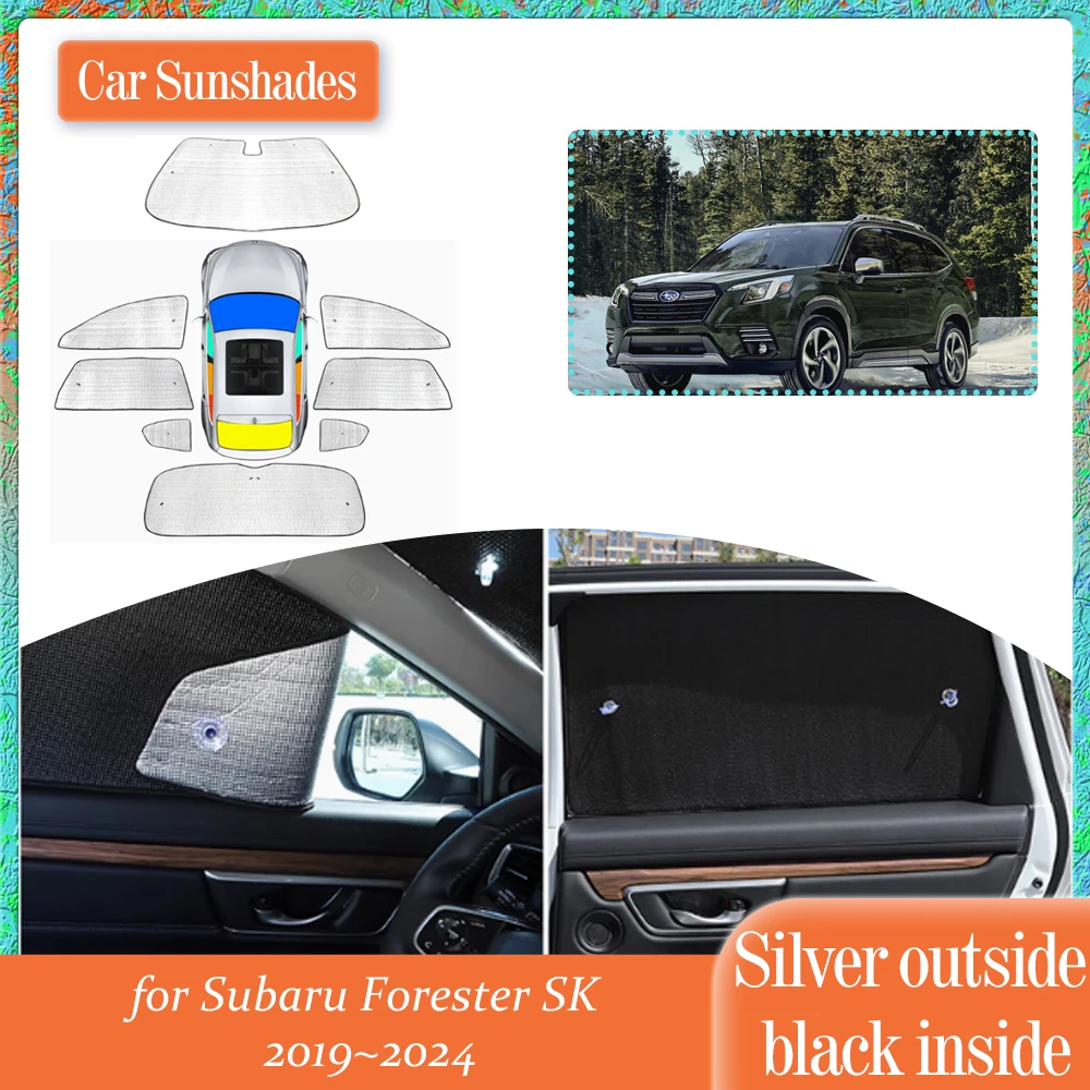 

Автомобильный солнцезащитный козырек для Subaru Forester SK 2019 ~ 2024 2020, солнцезащитный козырек на крыше, боковая занавеска на лобовое стекло, часть люка, аксессуары