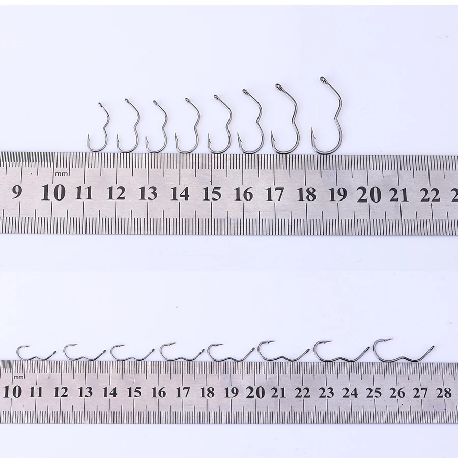 FISH KING 12PCS High Carbon Steel Automatic Flip Fishing Hook Freshwater 6#-13# Sharp Barbed Single Fishhook Carp Fishing