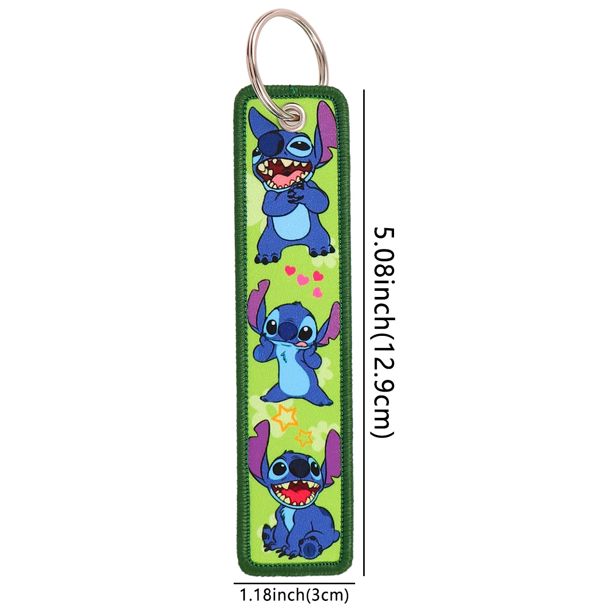 Stitch Cartoon Cute keychain for Cars Backpack Key Holders Fashion Embroidery Keyrings Key Tag Jet Tag Accessories Gift