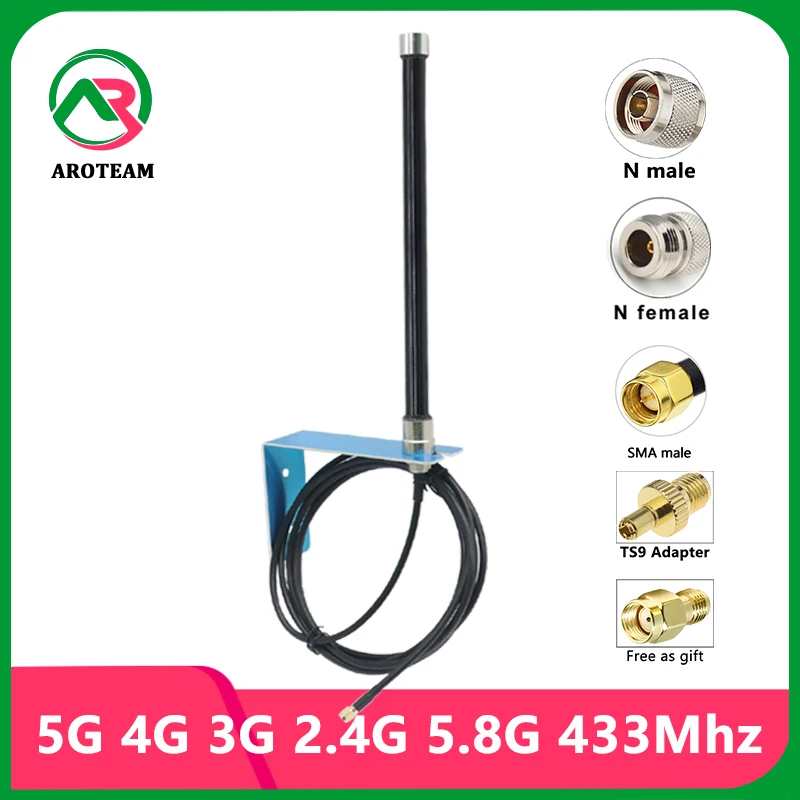 

Dual Band 2.4G 5.8G 5G 4G LTE 3G GSM 433Mhz Helium Hotspot Miner Omni WiFi Oudoor Waterproof FRP Fiberglass Antenna SMA TS9 N