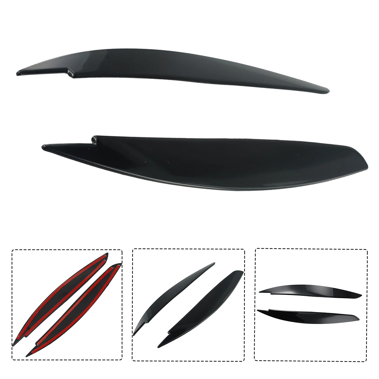 Headlight Eyebrow Car Sticker Exterior Piano Black Headlight Protection 2Pcs For BMW 1 Series E87 E88 E81 E82 2008-13