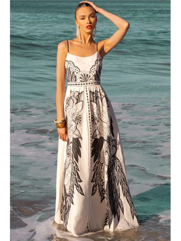 Sommer-Vertuschungen für Damen, Badeanzug, Spaghettiträger, Bademäntel, Badeanzug, 2026, neuer Blumendruck, Strandurlaub, Maxikleider, Vertuschung