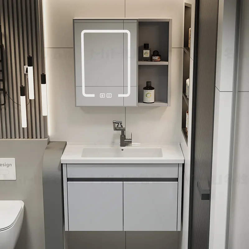 small apartment bathroom cabinet combination bathroom ceramic integrated basin balcony washbasin cabinet washing