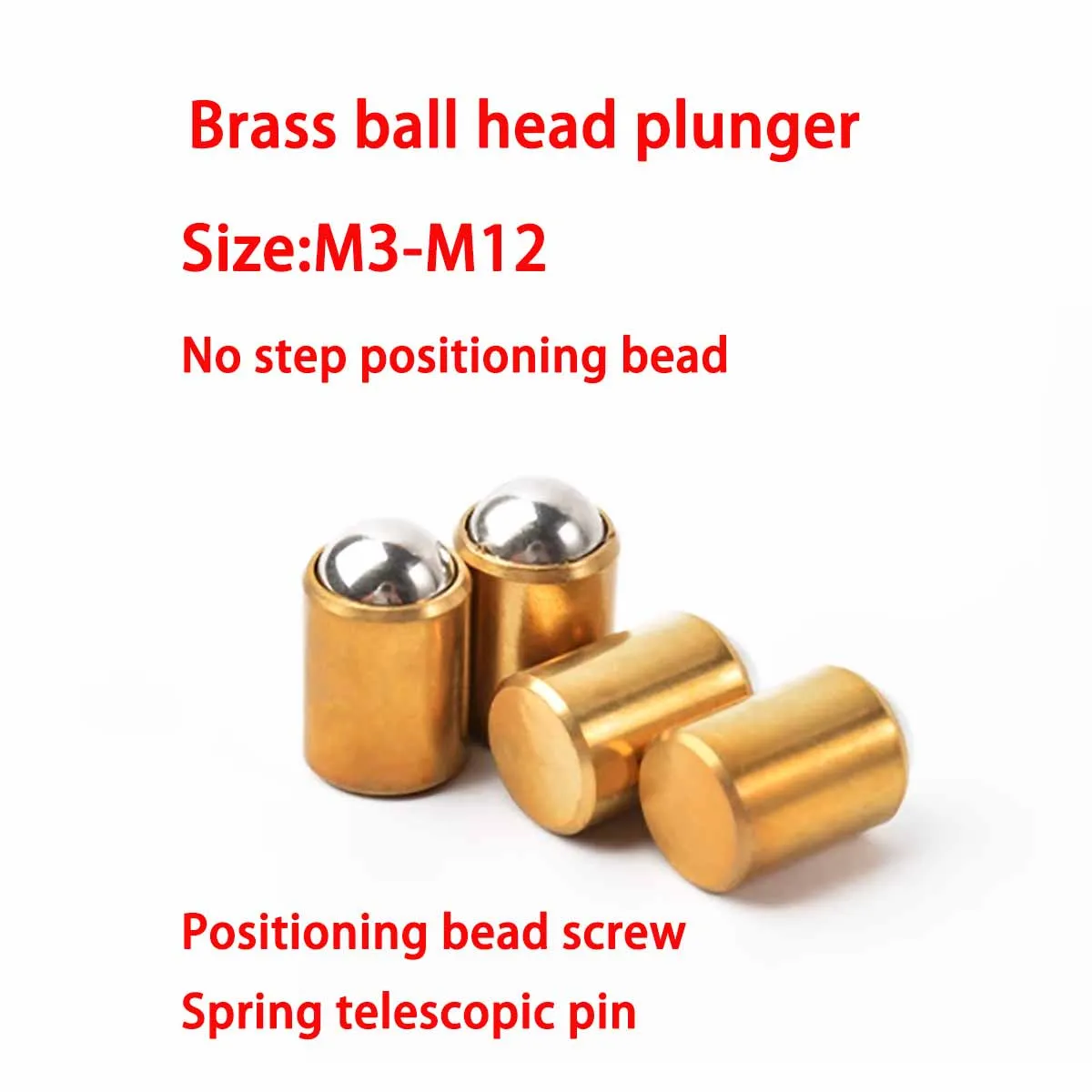 5-10pcs M3 M4 M5 M6 M8 M10 M12 precision copper positioning beads smooth plunger spring ball head plungers screws