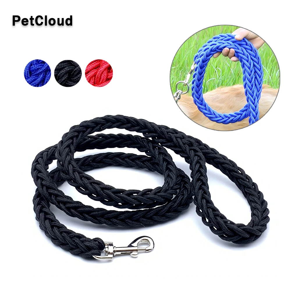 Soft Nylon Braided Dog Leads Rope For Dog Traction Rope Round Handmade WovenThick Pet Walking Training Leash Dog Supplies