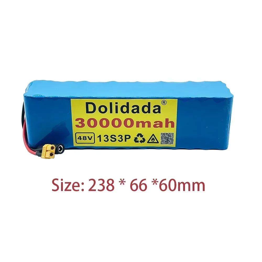 48V100Ah 1000W 13S3P XT60 48V lithium-ion battery pack 30000mAh suitable for 54.6V with BMS