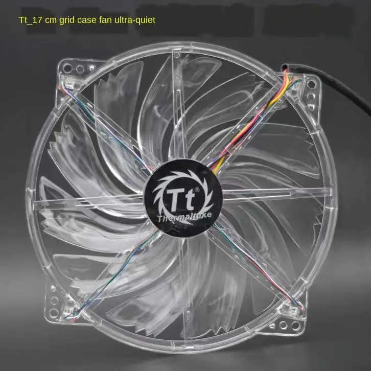 For TT 17cm 170mm Chassis Fan Ultra-Quiet Computer Cooling Ventilating Fan 17020 Led Blue Light Fan 170x170x20mm