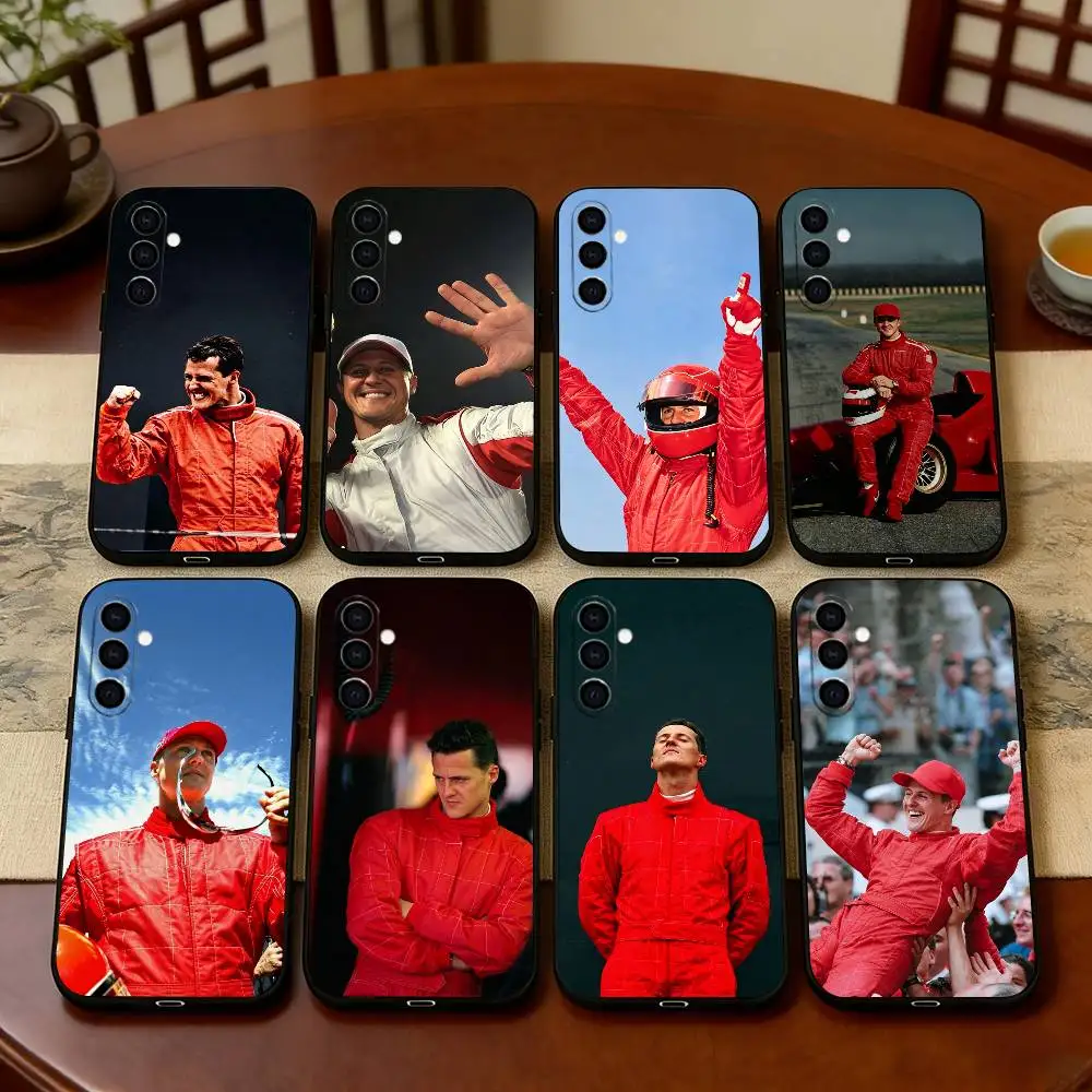

Racing Driver M-Michael Schumacher Phone Case Black Silicone Soft For Samsung Galaxy A73,A72,A71,A70,A53,A52,A51