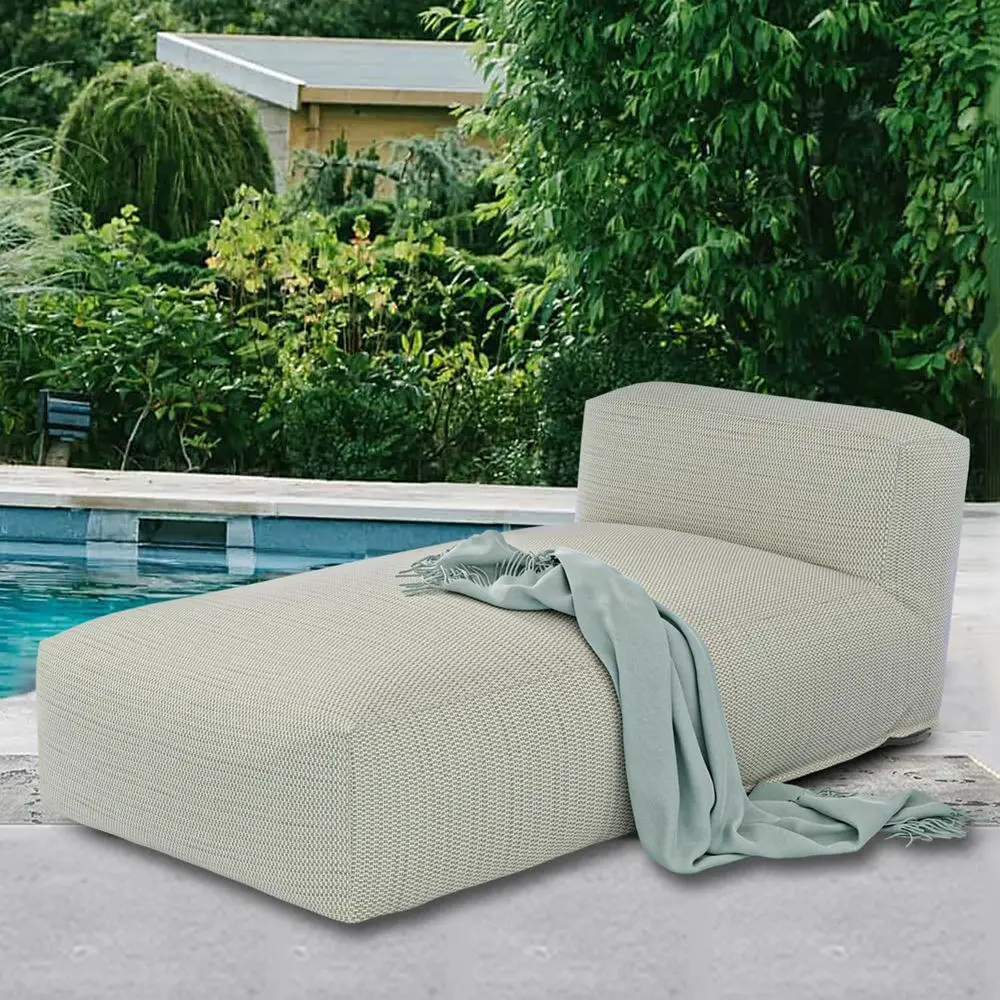 

Outdoor Chaise Lounge Chair, Reclining Garden Pool Sofa, Light Green, 70 Long