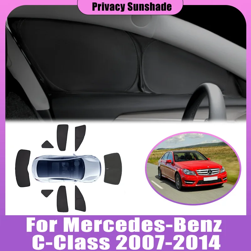 

Privacy Sunshades For Mercedes-Benz C-Class W204 Saloon 2007-2014 2008 Coverage Anti-UV Sunroof Window Foldable Car Accessories