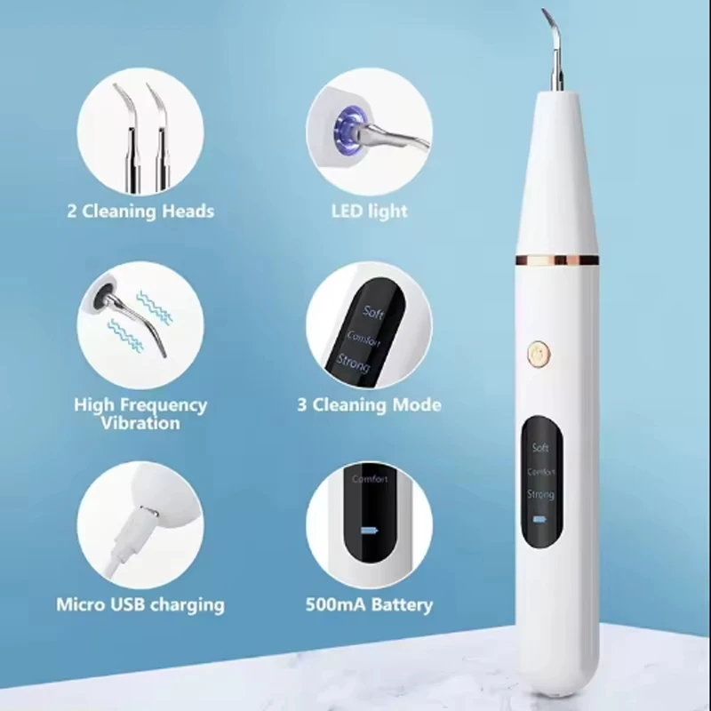 Household Electric Dental Calculus Remover Portable Dental Scaler Whitening Teeth Pen Ultrasonic Tooth Cleaner Whitening Tee
