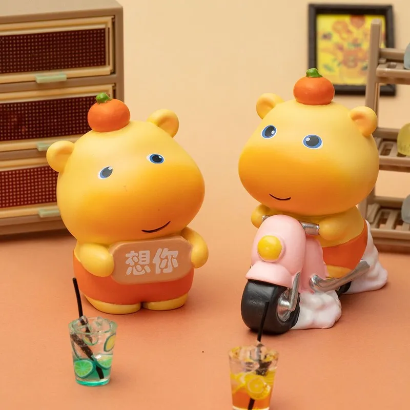 Capybara Figure Ornament Cute Resin Doll Car Interior Decor Creative Desktop Display Collectible Toy For Adults
