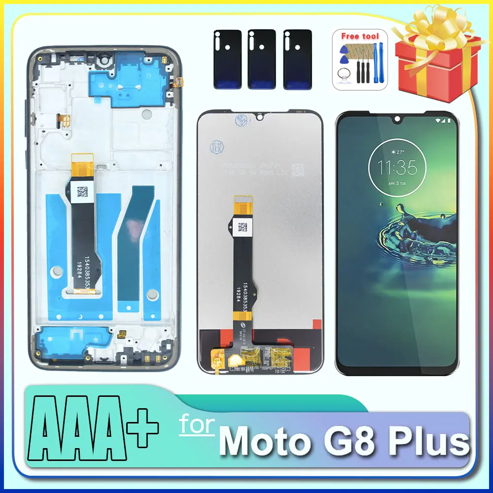Nuevo LCD para Motorola Moto G8 Plus pantalla LCD MONTAJE DE digitalizador con pantalla táctil de repuesto para Moto G8 Plus XT2019 LCD con marco