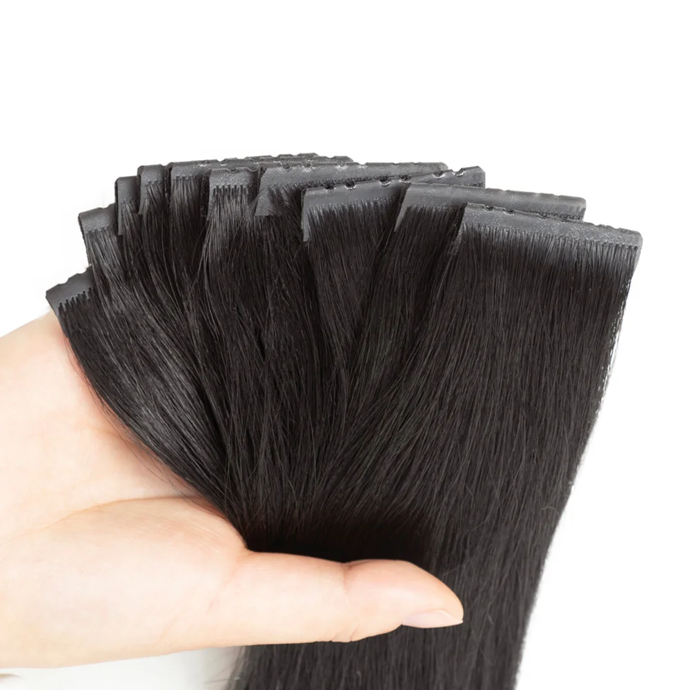 Bruin Onzichtbare Twin Tabs Haar Inslag Human Hair Extensions Recht Injecteren PU Gat Inslag Microlinks XO Inslag Blond 10 stks/pak