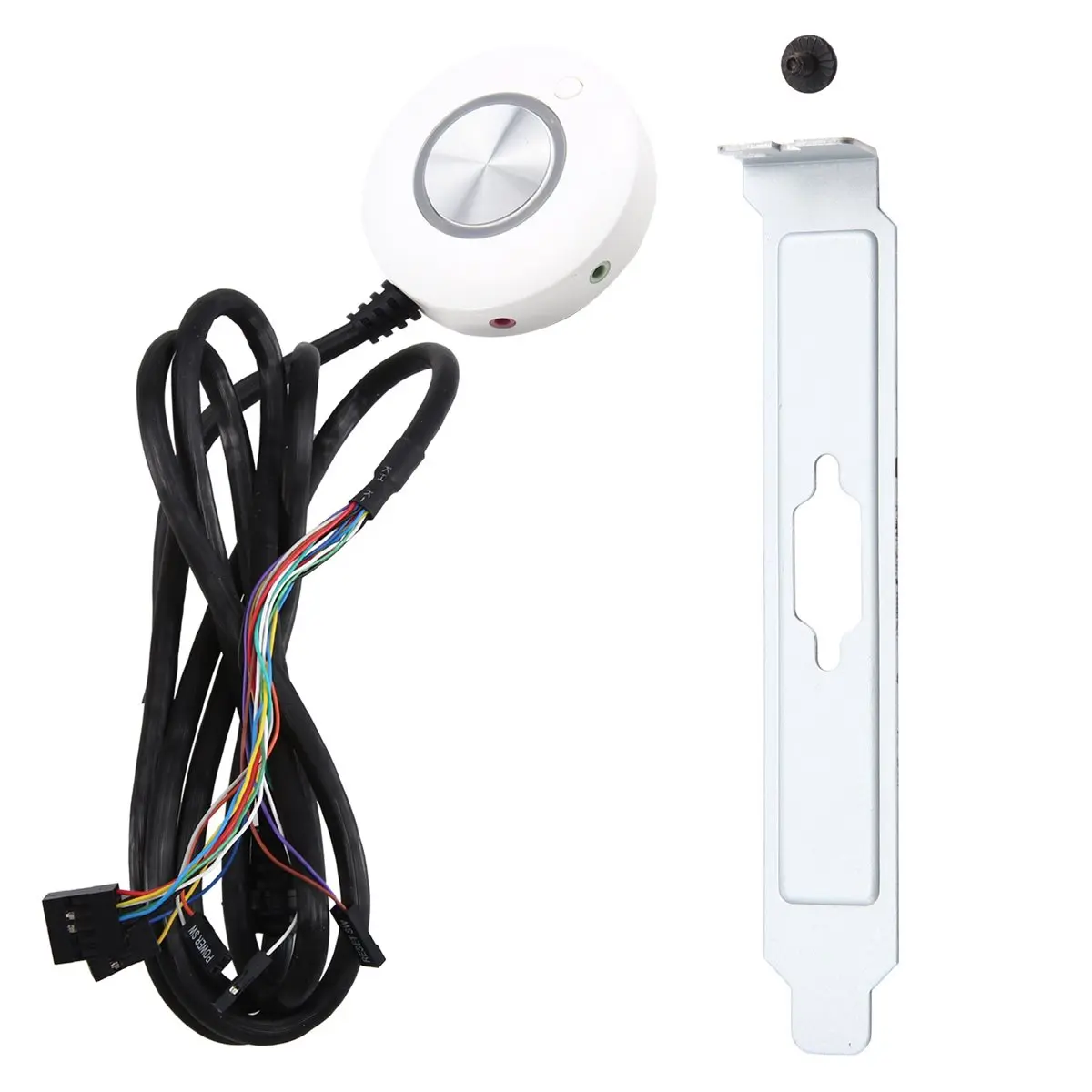 ABFS Computer Desktop Switch Button with Dual USB Audio Desktop Host External Boot Button Adhesive Switch.