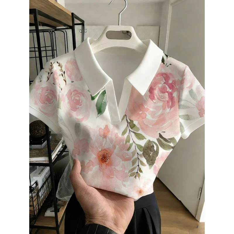 2026Women's Collared T-Shirt，Gentle and fresh，Summer age-reducing versatile vacation style