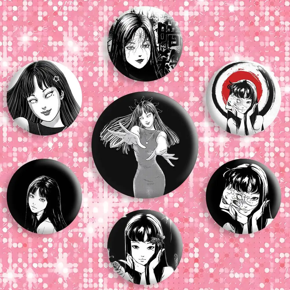Japan Manga Junji Ito Tomie Badges Creative Tinplate Button PinsBrooch Badge Clothes Backpack