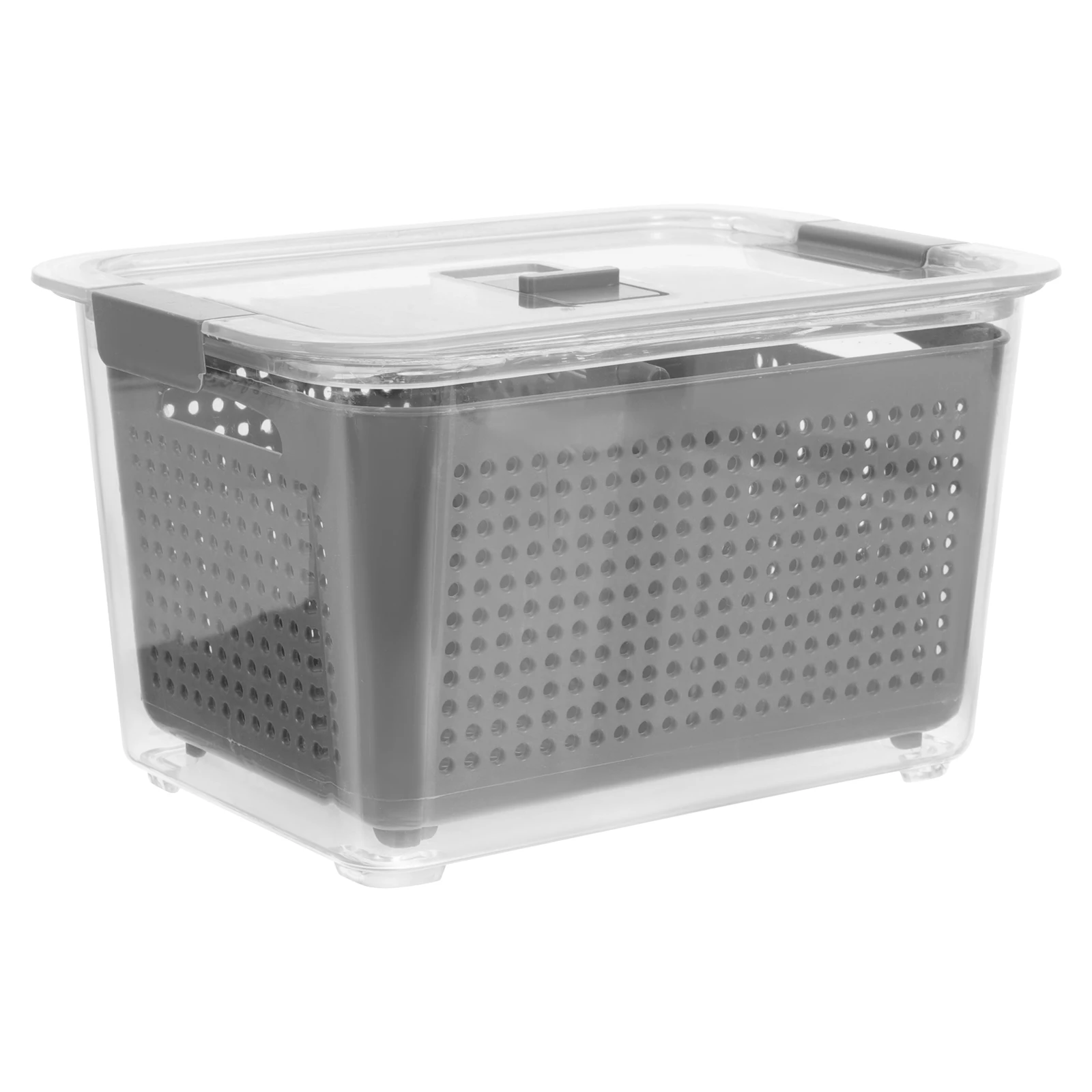 

Sealed Food Storage Container With Drain Compartment Crisper Box For Fruits Vegetablesventilated Design Storage Containers