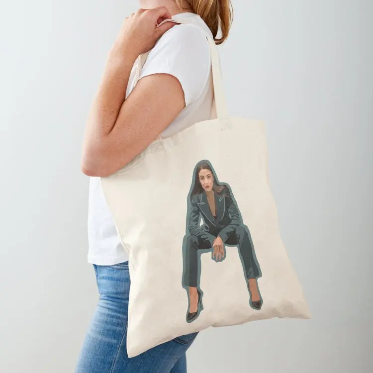Alexandria Ocasio-Cortez Tote Bag hand bag ladies woman shopping bag Women's handbag canvas tote