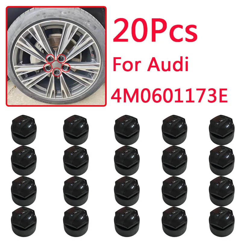 

4M0601173E 20 шт. колпачок автомобильной шины, декоративная крышка, винт, противоугонный винт, черный колпачок, комплект для Audi A3 A4L Q7 2017 2018 2019